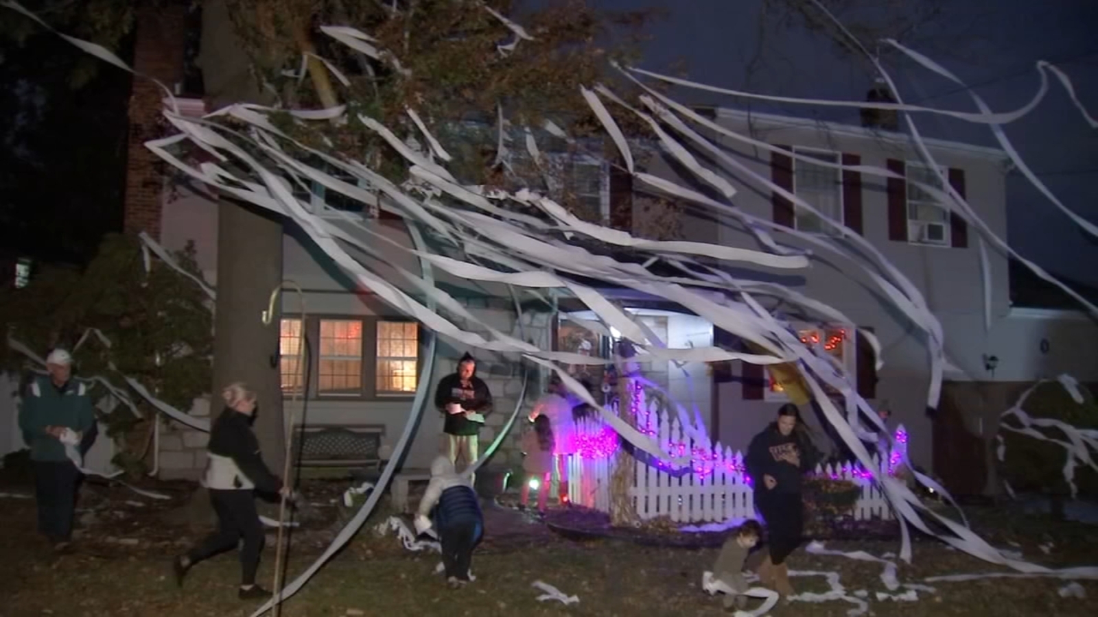 House toilet-papered at night